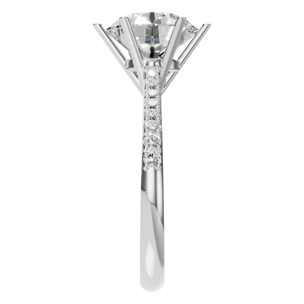 RI-9107 White Gold Ring SET - Side View