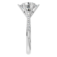 RI-9107 White Gold Ring SET - Side View