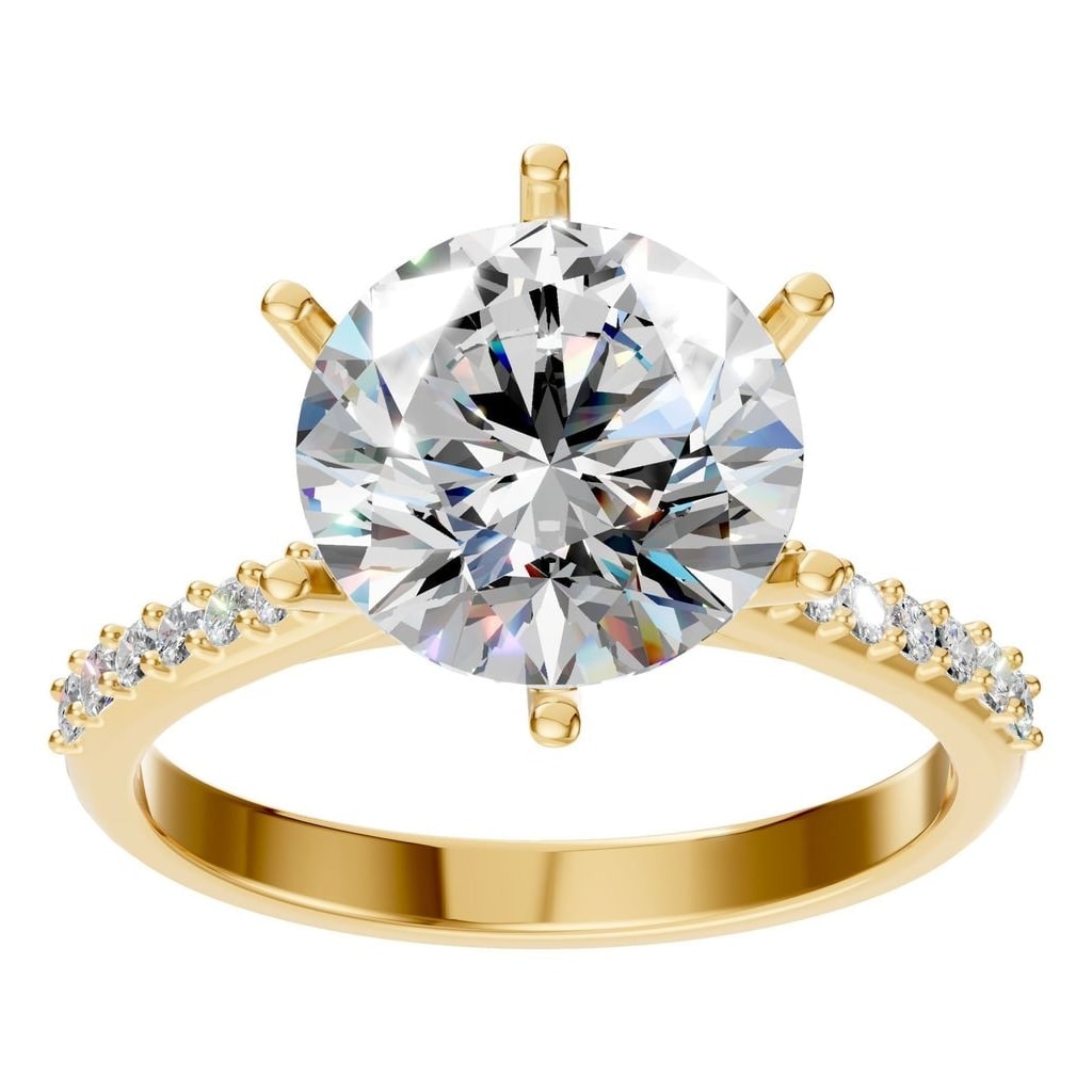 RI-9107 Yellow Gold Ring SET - Front View