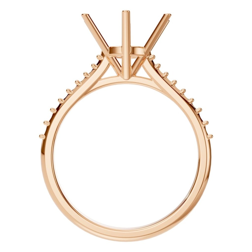 RI-9107 Rose Gold Ring UNSET - Top View