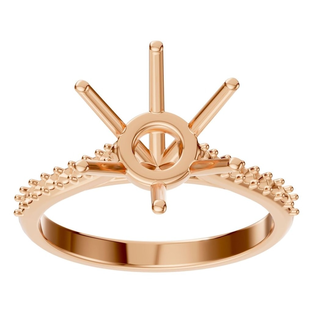 RI-9107 Rose Gold Ring UNSET - Front View