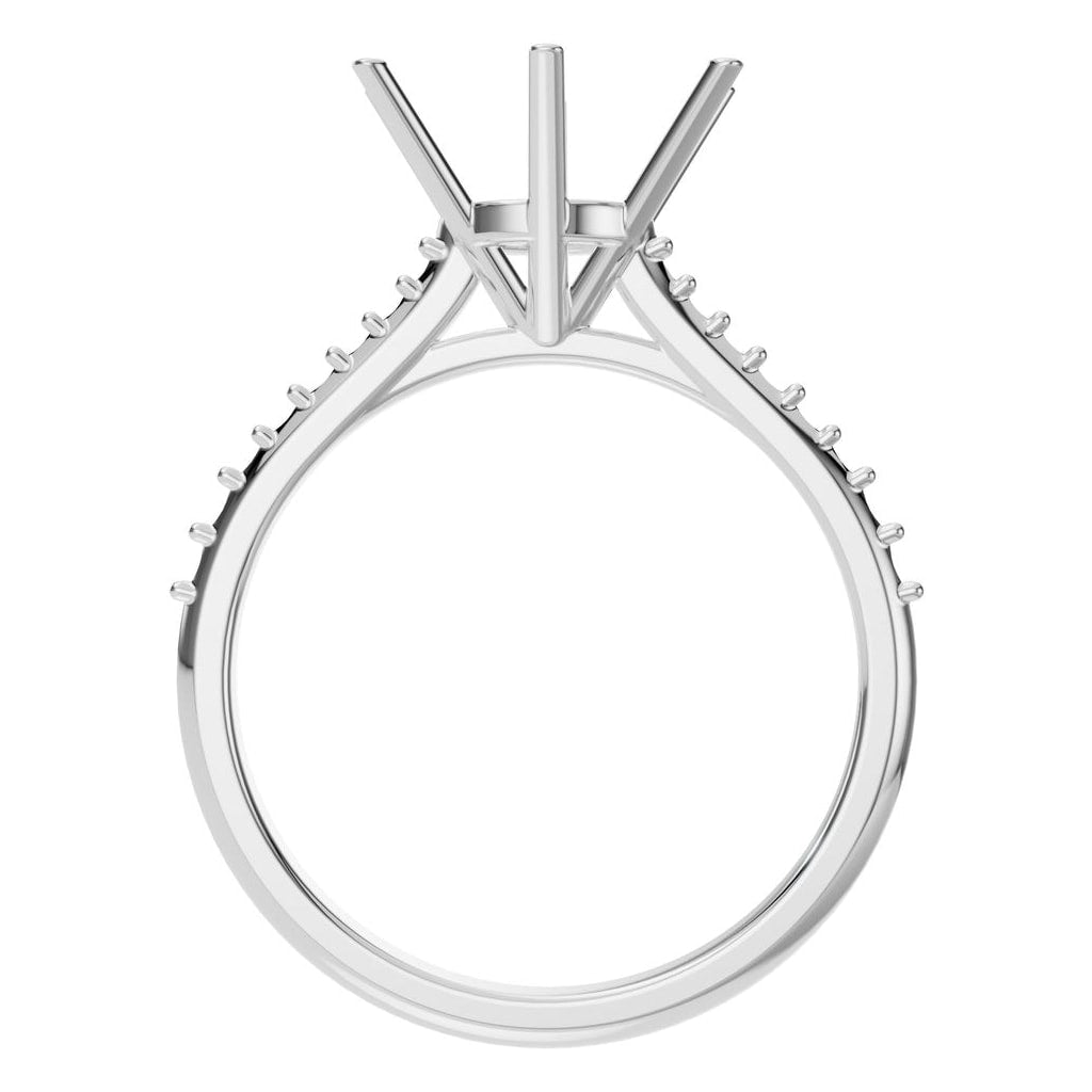 RI-9107 White Gold Ring UNSET - Top View