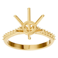 RI-9107 Yellow Gold Ring UNSET - Front View