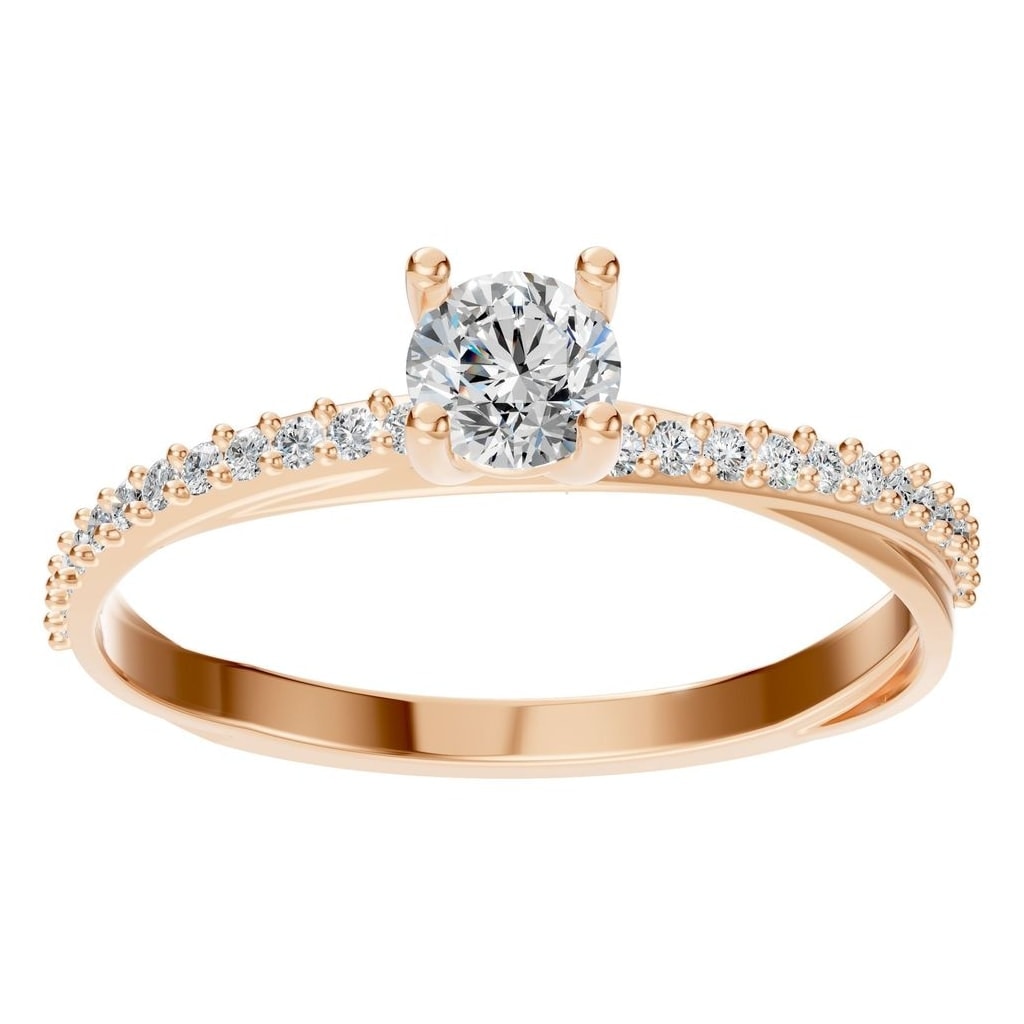 RI-9185 Rose Gold Ring SET - Front View
