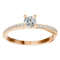 RI-9185 Rose Gold Ring SET - Front View