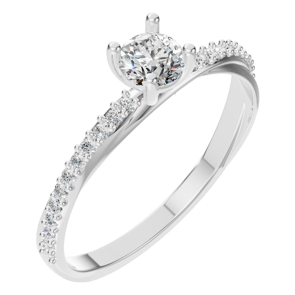 RI-9185 White Gold Ring SET - Main View