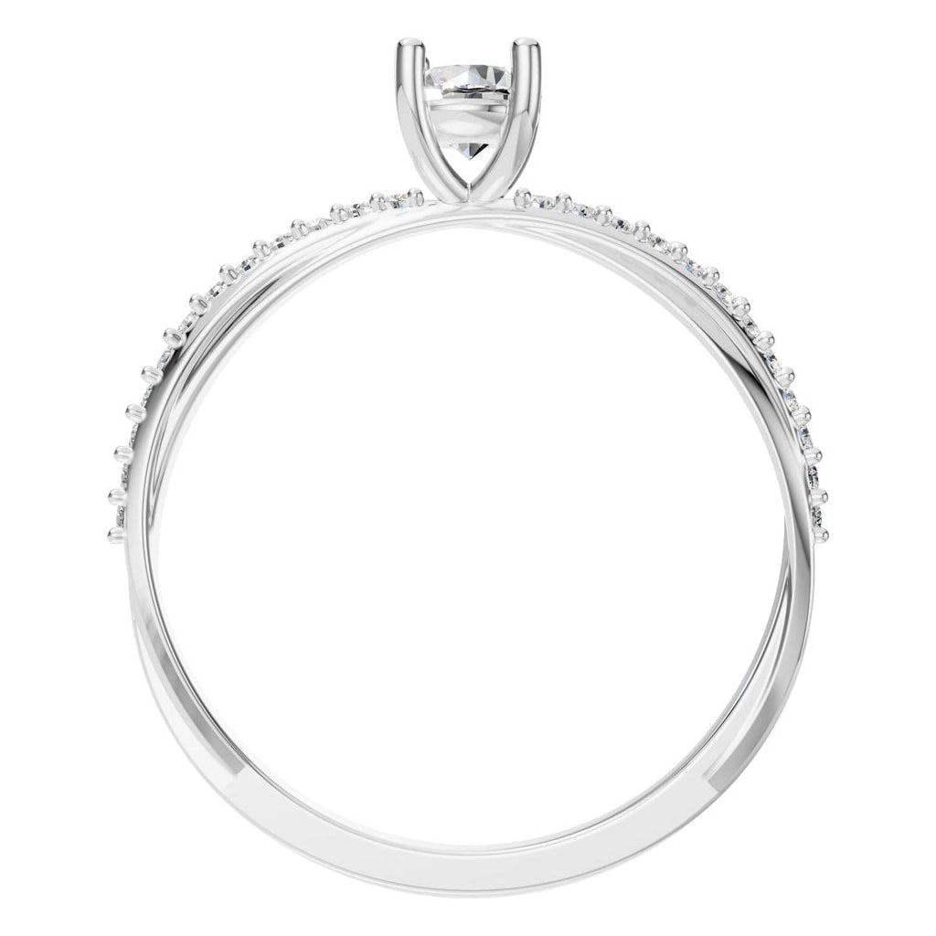 RI-9185 White Gold Ring SET - Top View