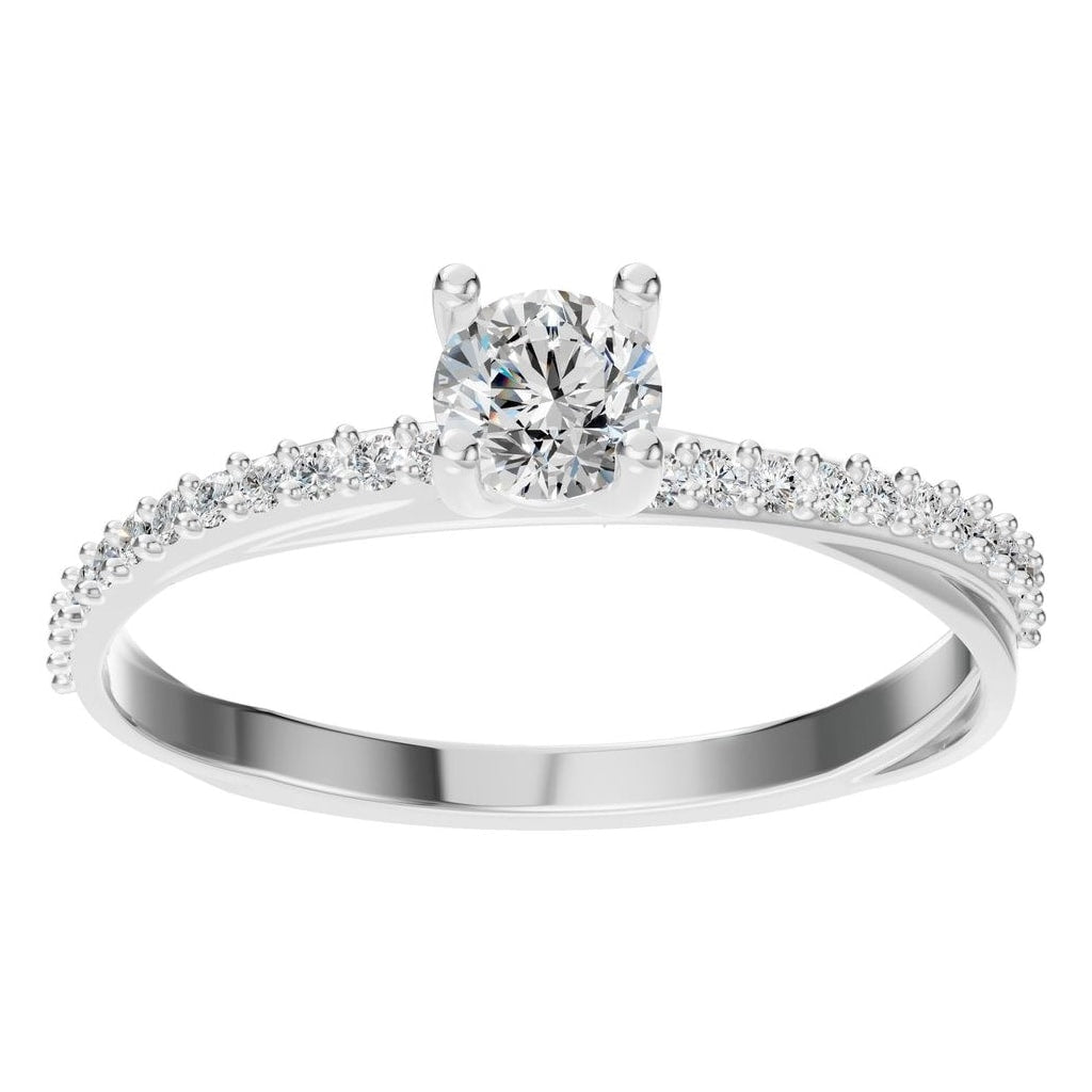 RI-9185 White Gold Ring SET - Front View