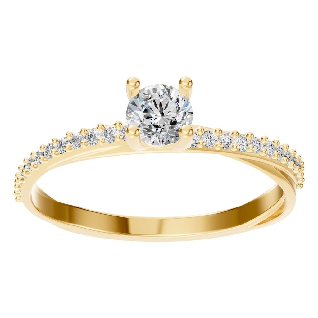 RI-9185 Yellow Gold Ring SET - Front View