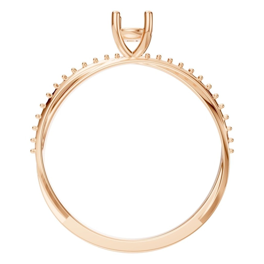 RI-9185 Rose Gold Ring UNSET - Top View