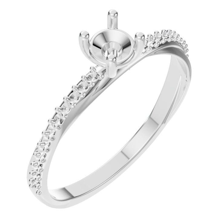 Accented Solitaire Ring Mounting - Round 4.35mm
