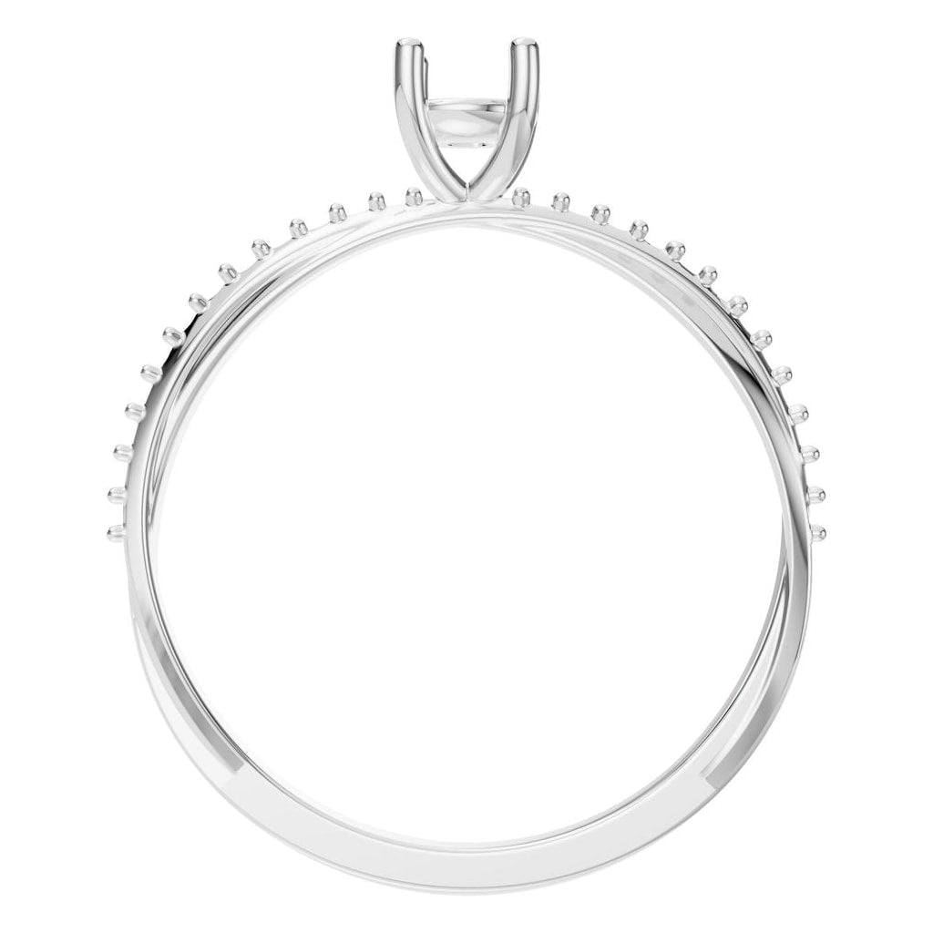 RI-9185 White Gold Ring UNSET - Top View