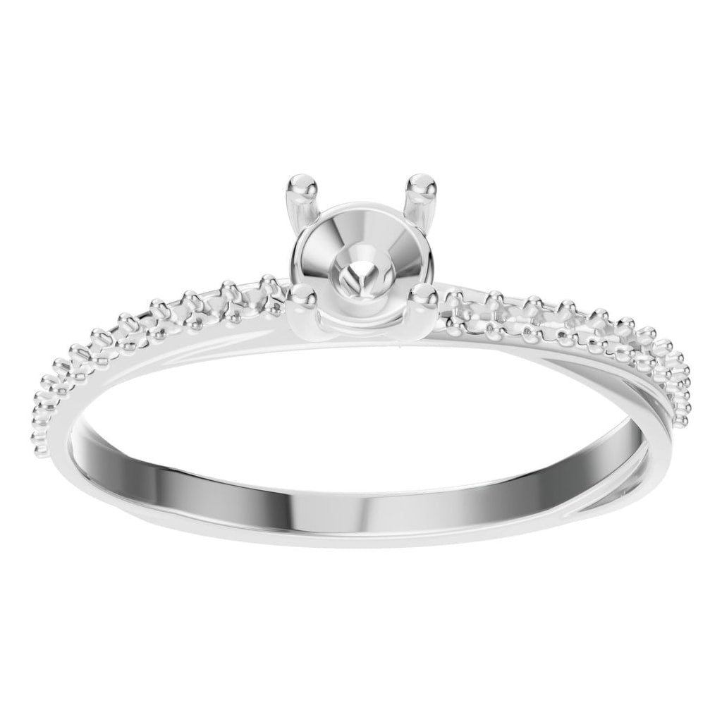 RI-9185 White Gold Ring UNSET - Front View