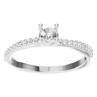 RI-9185 White Gold Ring UNSET - Front View