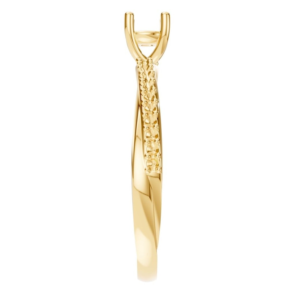 RI-9185 Yellow Gold Ring UNSET - Side View