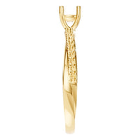 RI-9185 Yellow Gold Ring UNSET - Side View