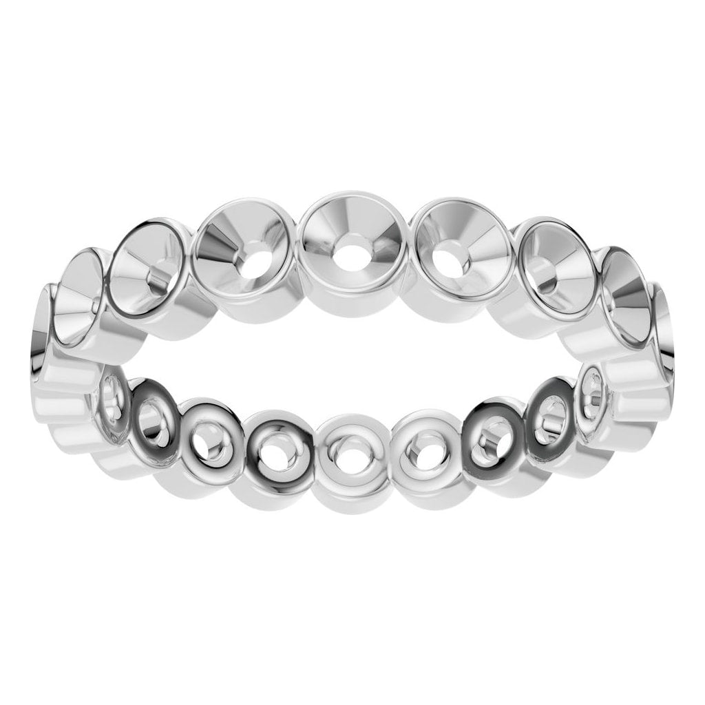 RI-9215 White Gold Ring UNSET - Front View