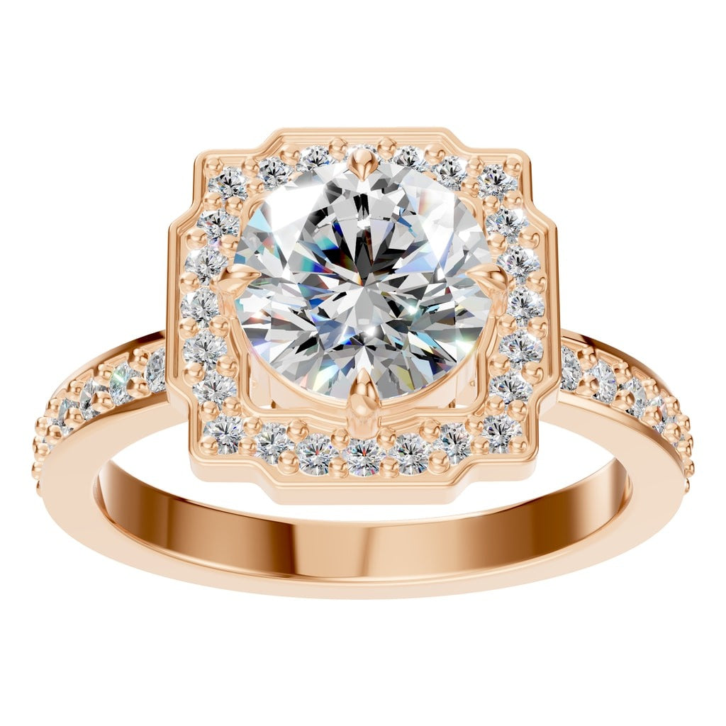 RI-9233 Rose Gold Ring SET - Front View