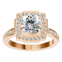 RI-9233 Rose Gold Ring SET - Front View