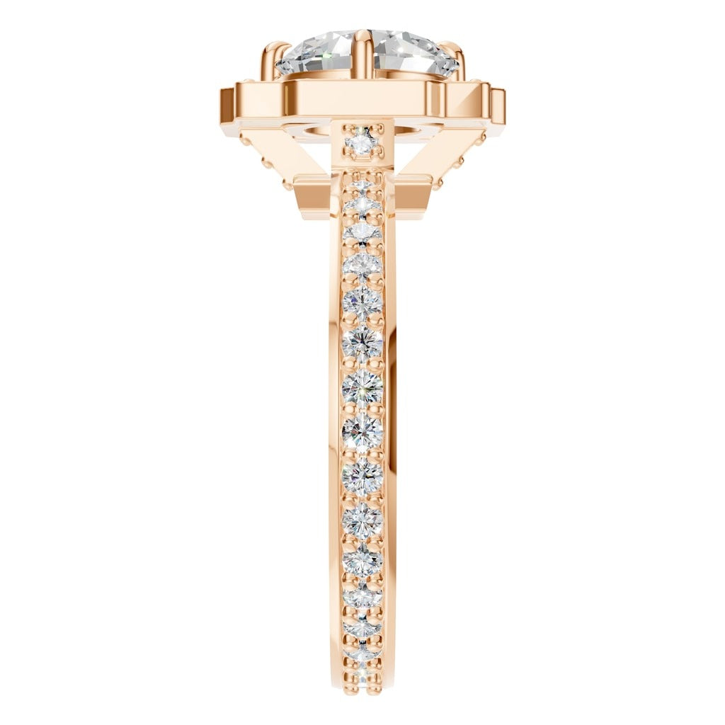 RI-9233 Rose Gold Ring SET - Side View