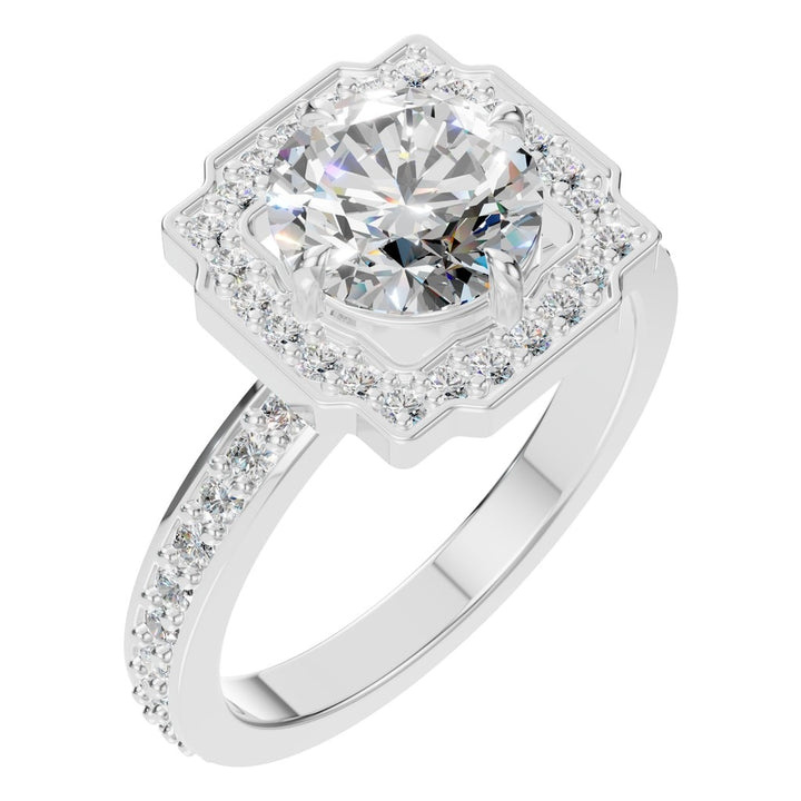 Accented Halo Ring Mounting - Round 6.4mm