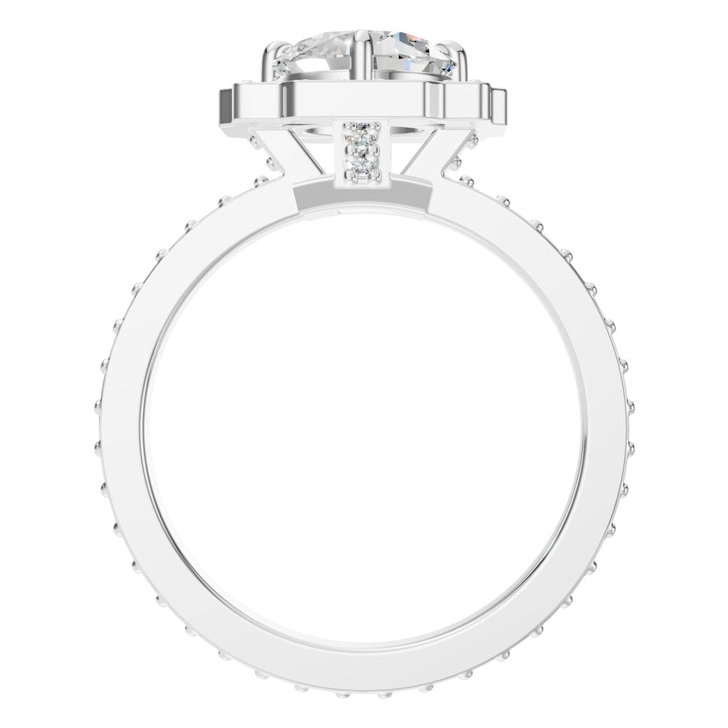 RI-9233 White Gold Ring SET - Top View