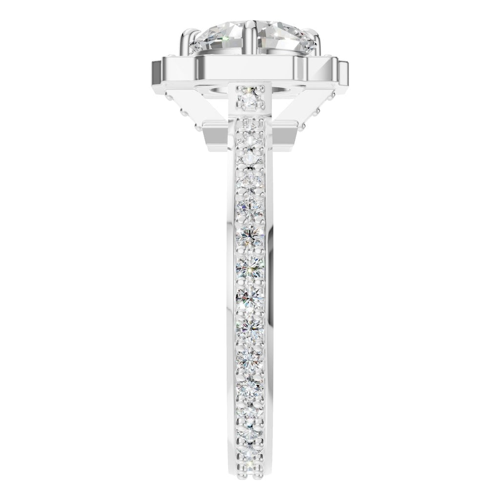 RI-9233 White Gold Ring SET - Side View