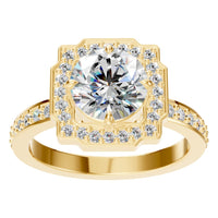 RI-9233 Yellow Gold Ring SET - Front View