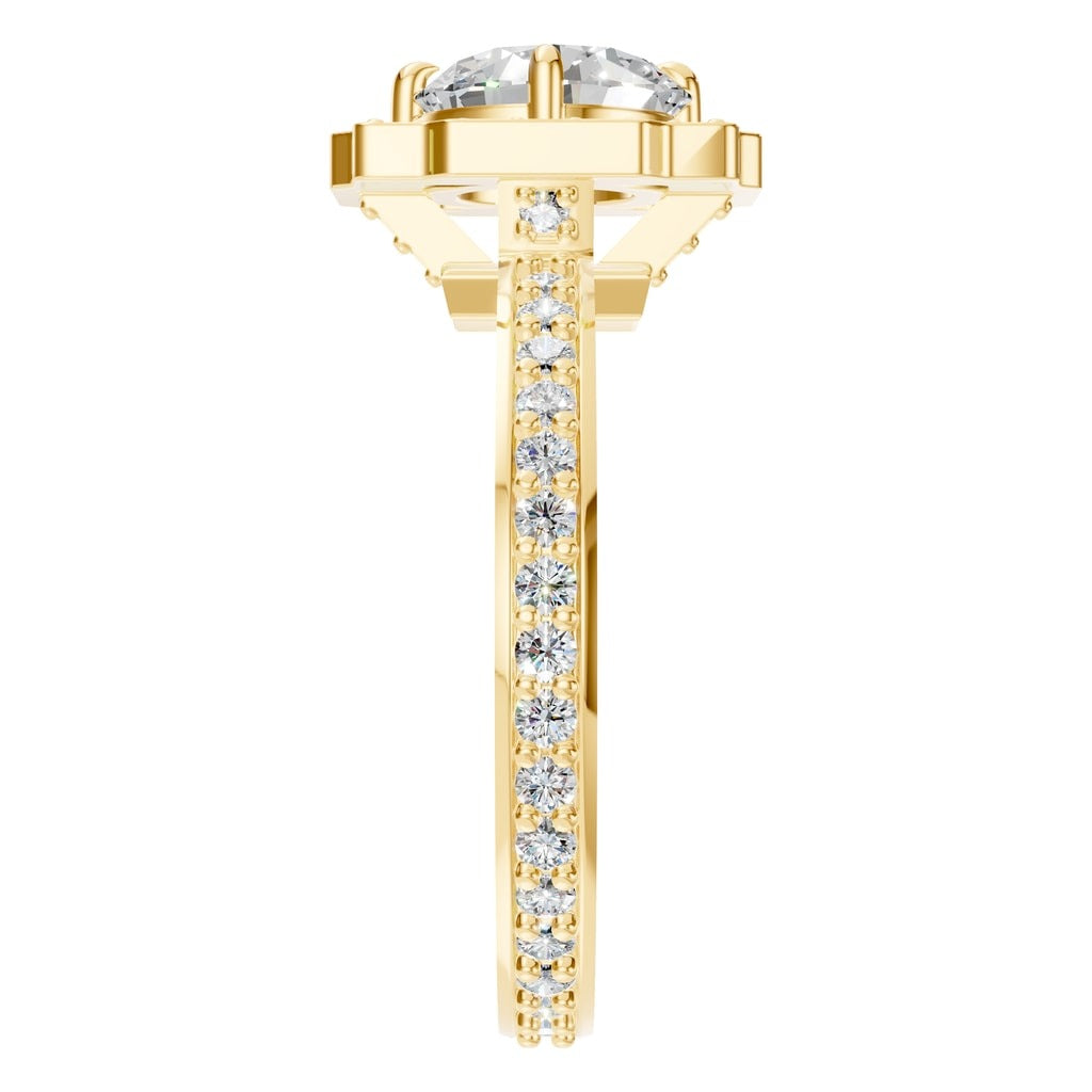 RI-9233 Yellow Gold Ring SET - Side View