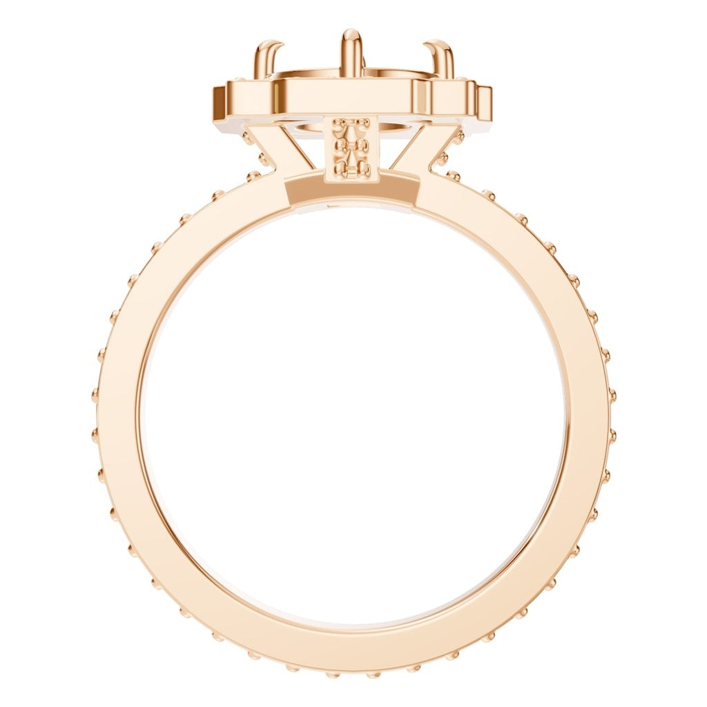 RI-9233 Rose Gold Ring UNSET - Top View