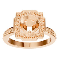 RI-9233 Rose Gold Ring UNSET - Front View
