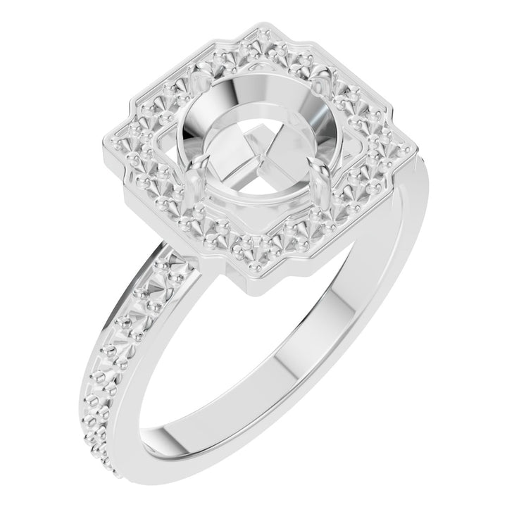 Accented Halo Ring Mounting - Round 6.4mm