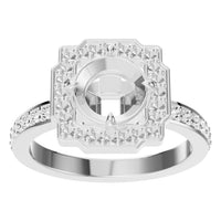 RI-9233 White Gold Ring UNSET - Front View