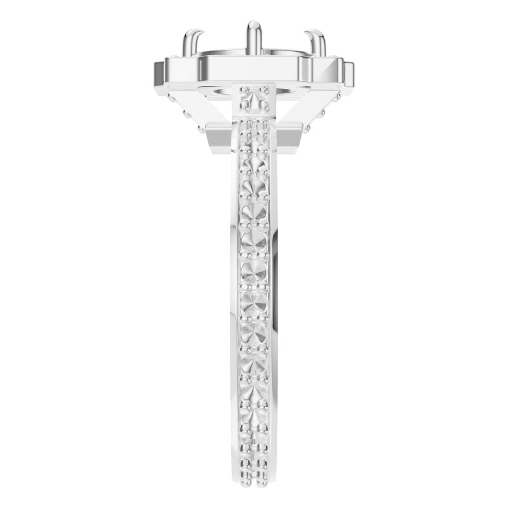 RI-9233 White Gold Ring UNSET - Side View