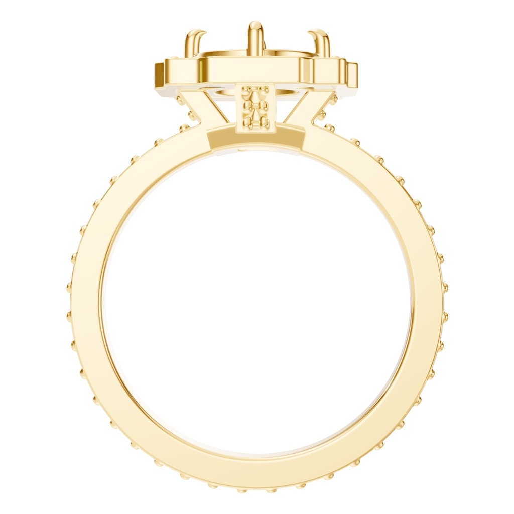 RI-9233 Yellow Gold Ring UNSET - Top View