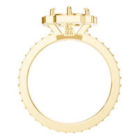 RI-9233 Yellow Gold Ring UNSET - Top View