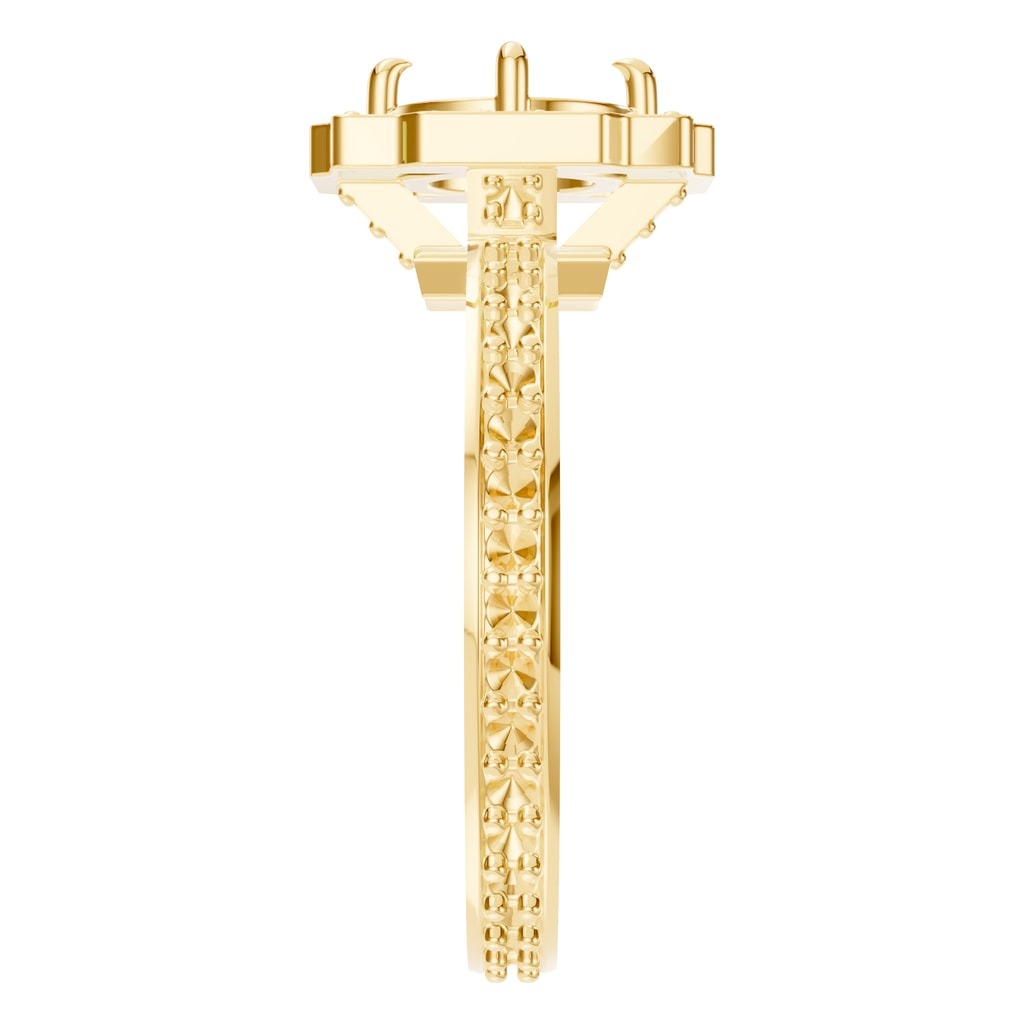 RI-9233 Yellow Gold Ring UNSET - Side View