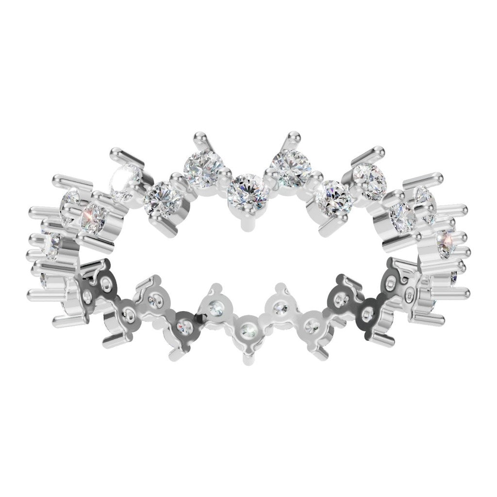 RI-9244 White Gold Ring SET - Front View