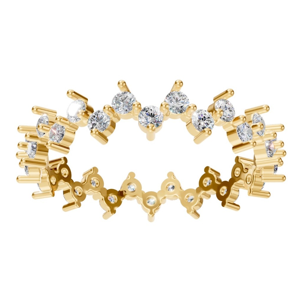 RI-9244 Yellow Gold Ring SET - Front View