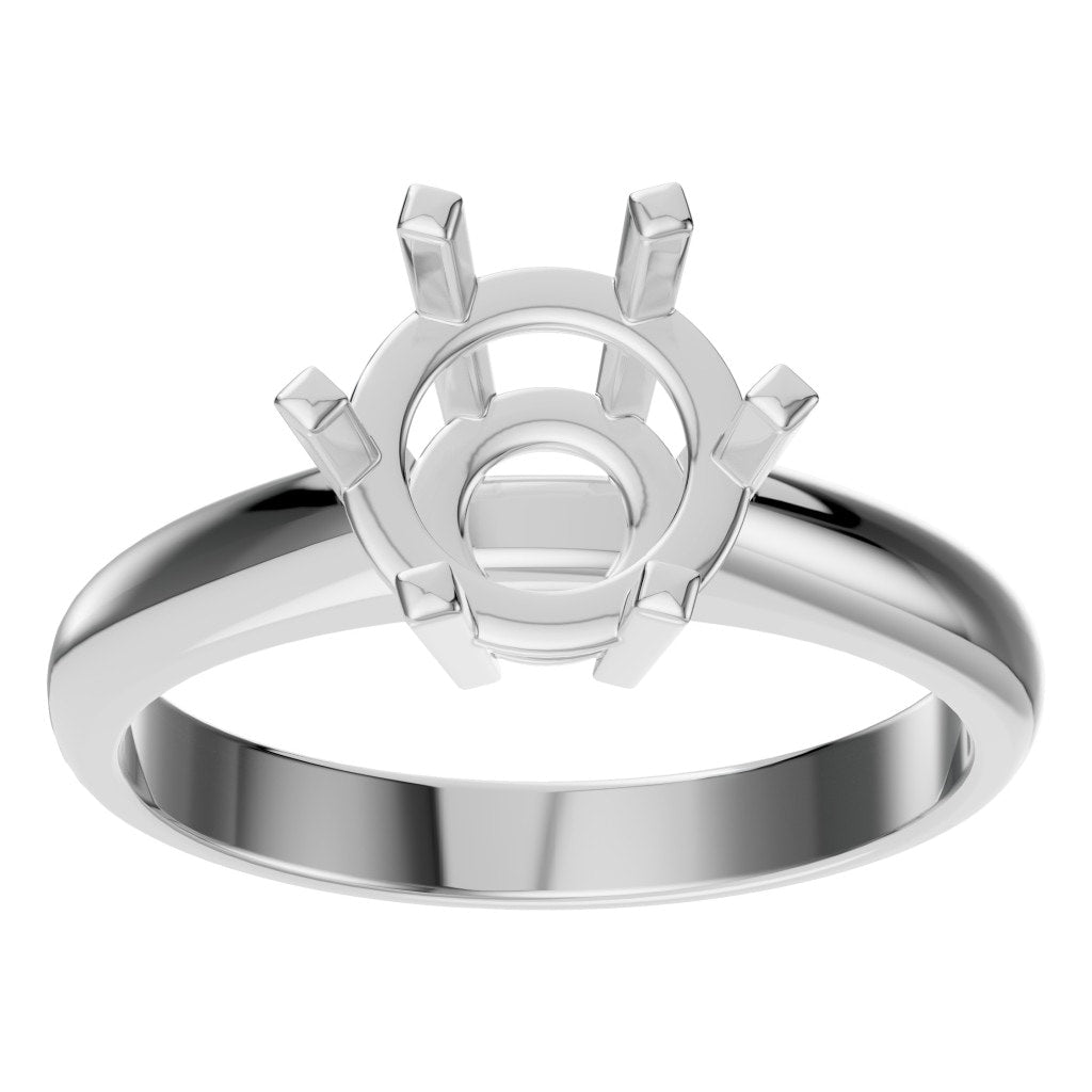 RI-9246 White Gold Ring UNSET - Front View