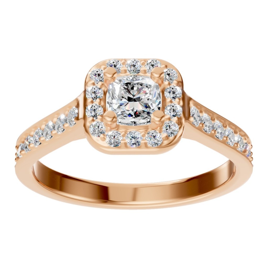 RI-9333 Rose Gold Ring SET - Front View