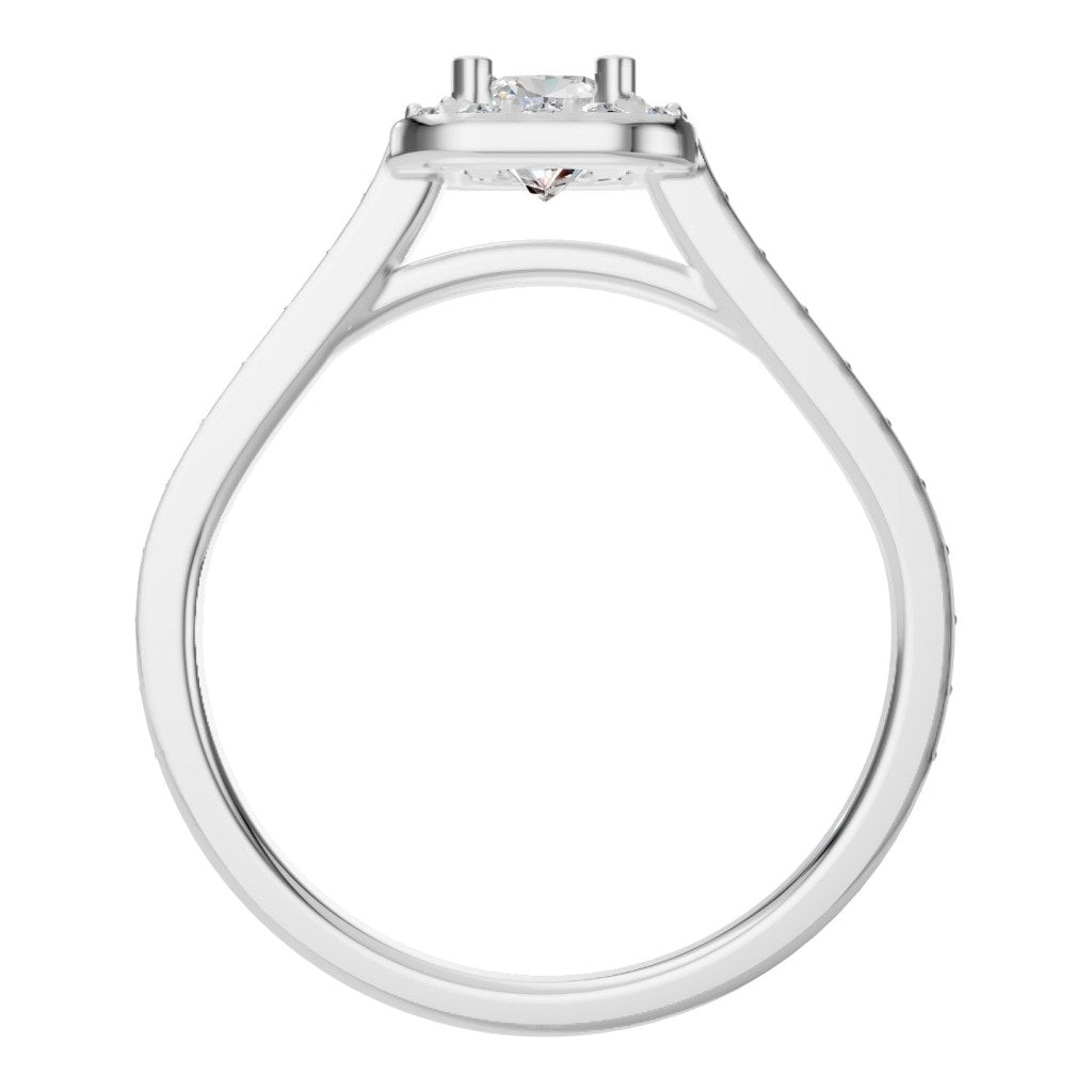 RI-9333 White Gold Ring SET - Top View