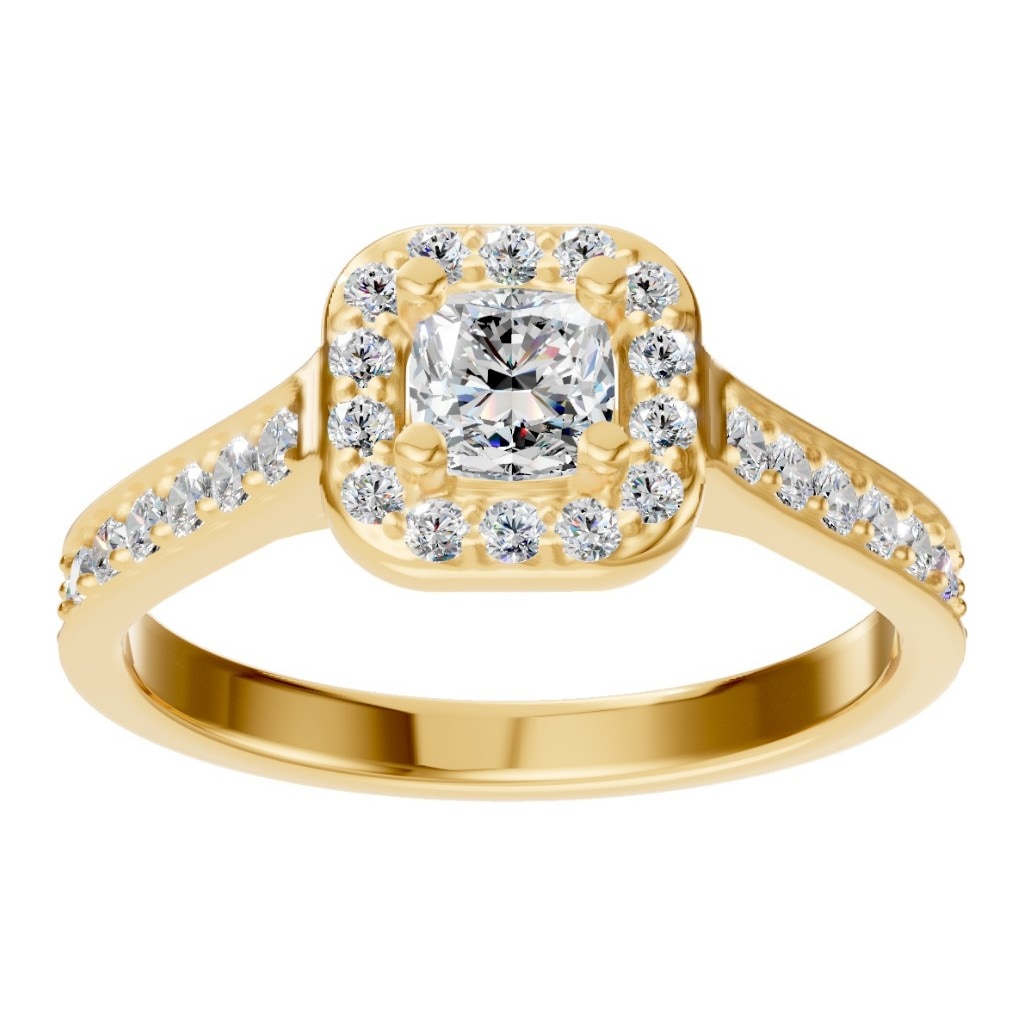 RI-9333 Yellow Gold Ring SET - Front View