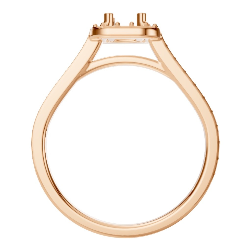 RI-9333 Rose Gold Ring UNSET - Top View