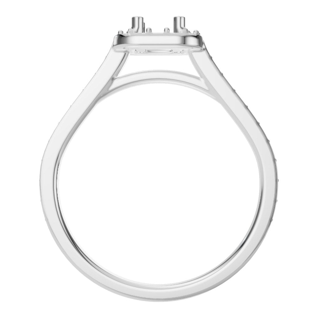 RI-9333 White Gold Ring UNSET - Top View
