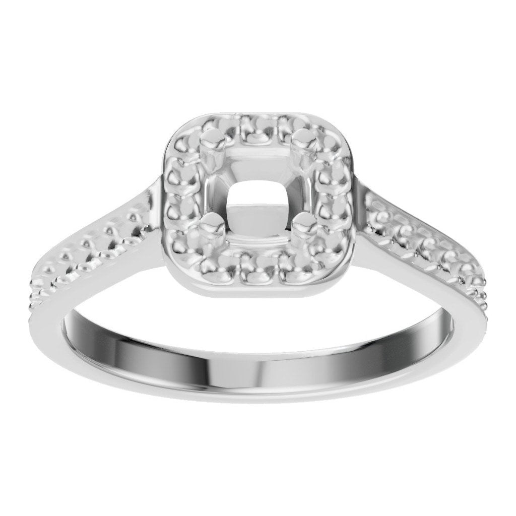 RI-9333 White Gold Ring UNSET - Front View