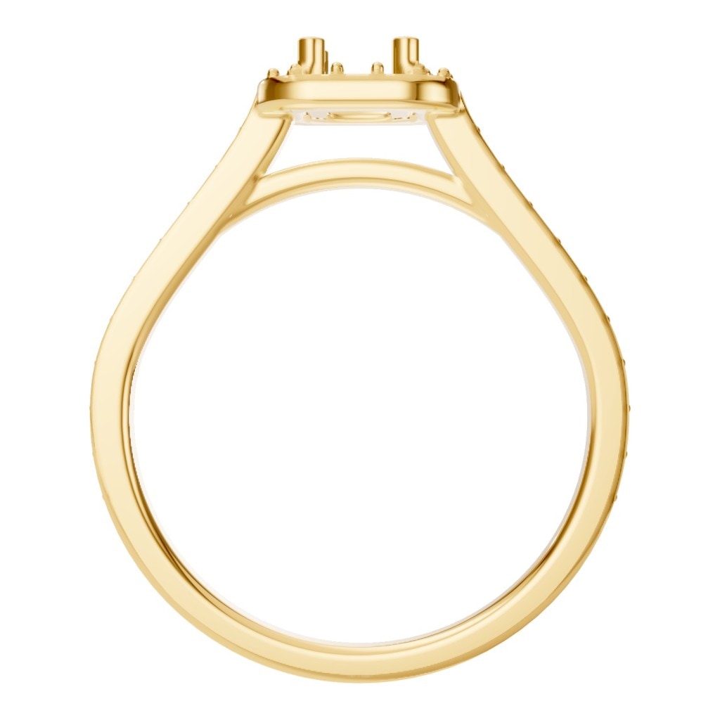 RI-9333 Yellow Gold Ring UNSET - Top View