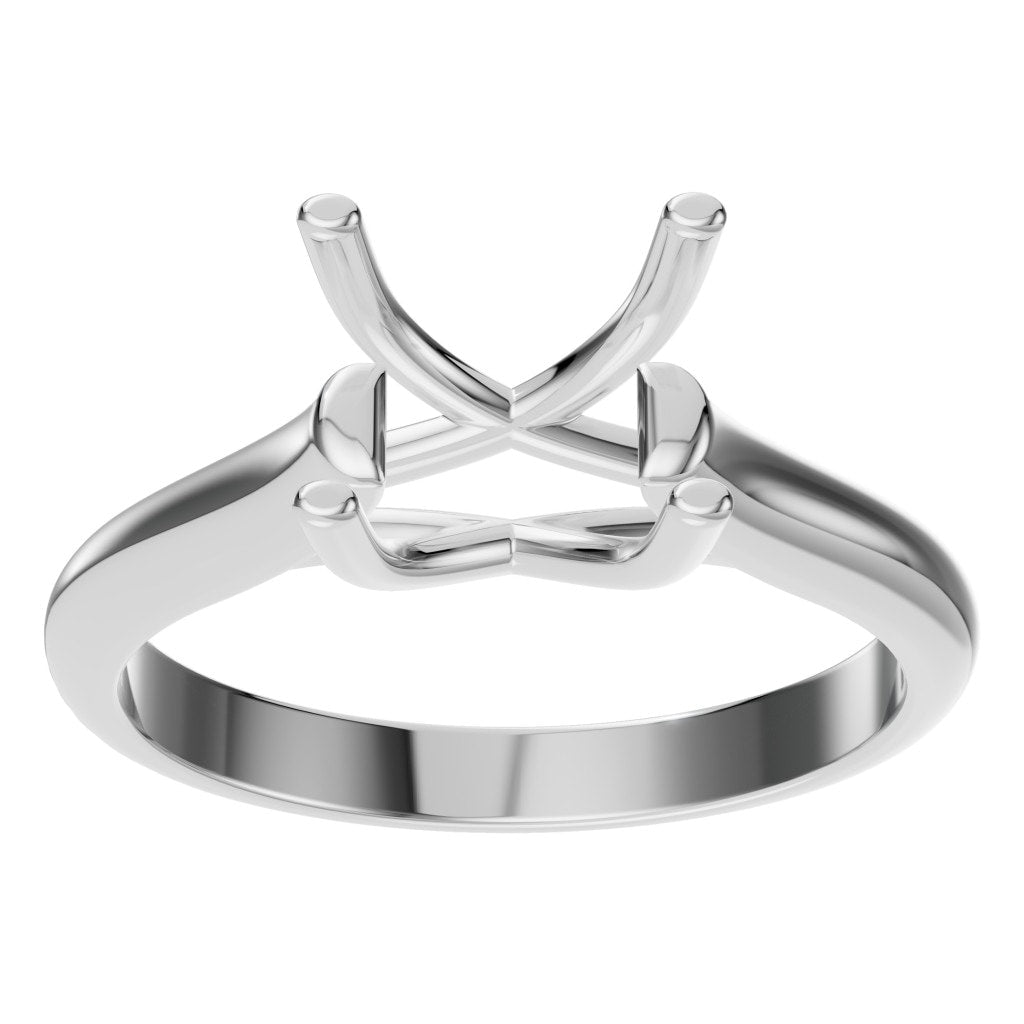RI-9364 White Gold Ring UNSET - Front View