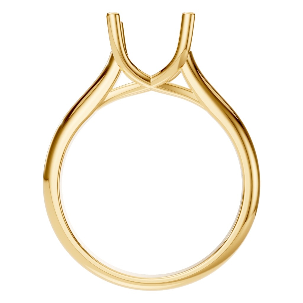 RI-9364 Yellow Gold Ring UNSET - Top View