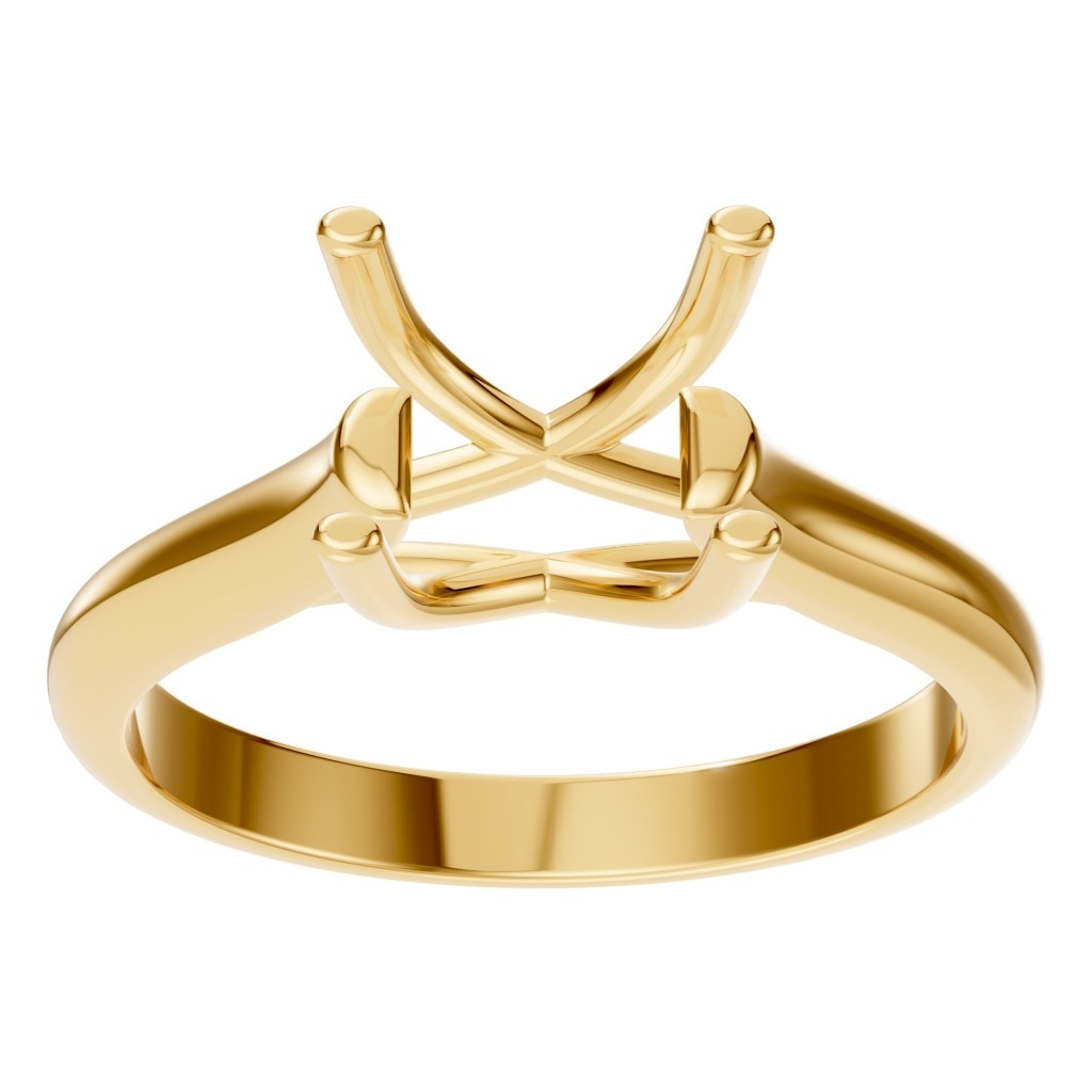 RI-9364 Yellow Gold Ring UNSET - Front View